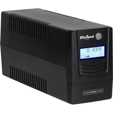 UPS Rebel Plus 850VA/480W LCD USB RJ45 Fuente de alimentación ininterrumpida para ordenador