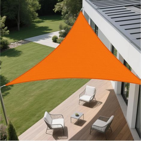 Grande vela parasole arancione – 6 x 6 x 6 m – Resistente ai raggi UV – Grande formato – Orticoltura commerciale – Massima protezione (1/5)