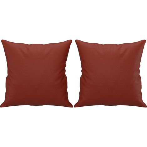 Maison Exclusive - Coussins décoratifs lot de 2 Rouge bordeaux 40x40 cm Similicuir