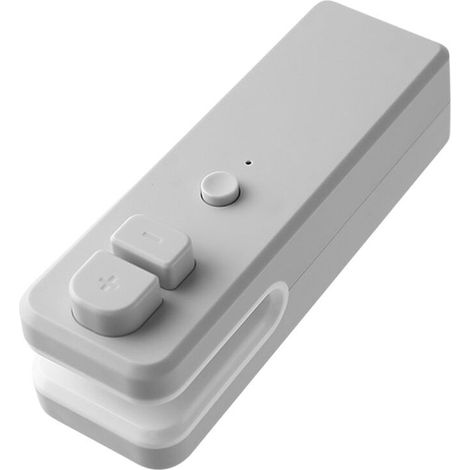 Selladora pequeña para snacks, laminadora, uso doméstico, bolsas de plástico, conservación de alimentos, envasado al vacío, gris