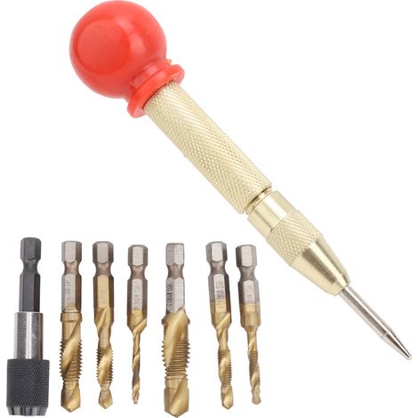 Jeu de tarauds métriques hexagonaux TiN, embouts composites M3-M10, outils à main pour réparation et coupe de métaux, kit de visserie professionnel. (1/5)