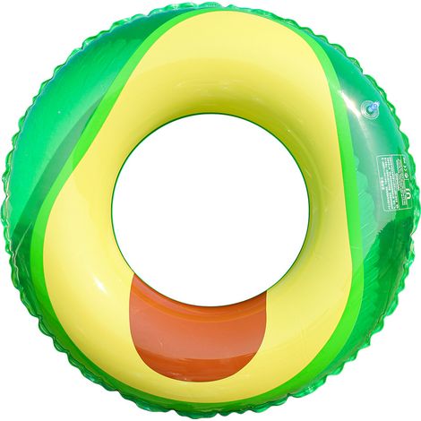 Bouée de natation rétro en PVC épais pour enfants (3-6 ans) et adultes – Flotteur rayé avec appui-bras intégré, modèle avocat avec dossier, diamètre 90 cm-lsw