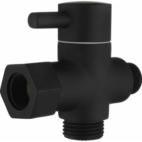 Déviateur à 3 Voies le Laiton Vanne D'arrêt 3/8”-12/17 Adaptateur pour la Ligne D'eau de Toilette,Noir (1/5)