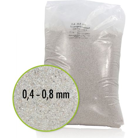 Sable de filtration de piscine 25 kg – Sable de quartz 0,4 - 0,8 mm – Conforme norme DIN EN 12904 – Purifié et séché pour usage humain – Quarzwerke Gmbh