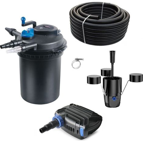 Druckteichfilter Set CPF 10000 mit 20W Eco Pumpe 10m Schlauch externer Skimmer Nr.22