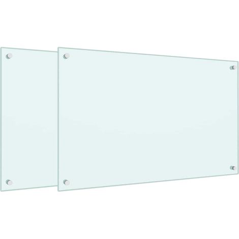 Dosserets de cuisine 2 pcs blanc 80x50 cm verre trempé CFW54932 (1/3)
