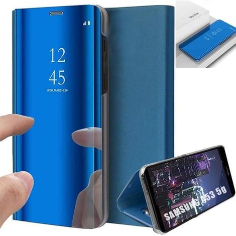 Coque de protection rigide pour Samsung Galaxy A53 5G - - Clear View Bleu - Fenêtre translucide avant (1/4)