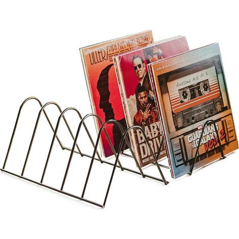 Vinyl Record Storage/Shelf for 75 Vinyl Records, Matte Black Metal, Vinyl Accessory, Leaflet Holder, Record Rack, Magazines, Books, Decor (1/3)
