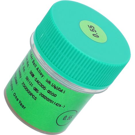 Billes de soudure BGA sans plomb étamées, 25 W, pour la réparation et le reballing de cartes de circuits imprimés, 0,55 mm (1/5)
