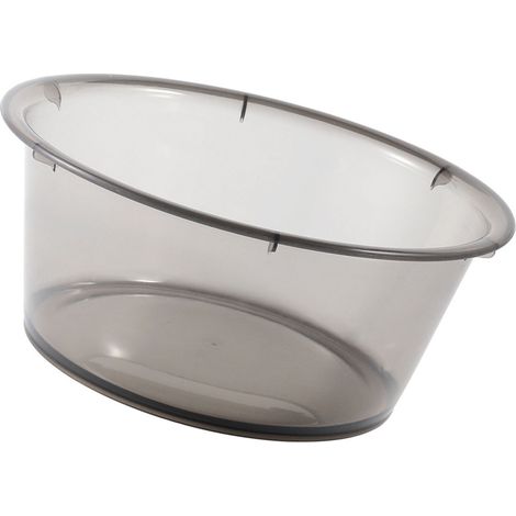 Grand bassin à linge transparent en plastique épais, gris, idéal pour la maison ou les dortoirs étudiants. (1/5)