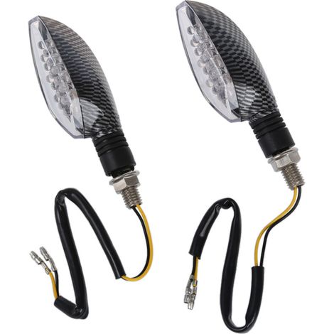 2 Stück 12V Carbon Motorrad LED Blinker Klares Signal (1/4)