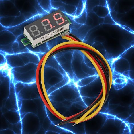 voltmètre numérique à affichage LED 0,28″, ampèremètre CC, panneau 0100 V (rouge) (1/5)