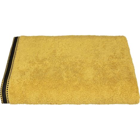Drap de bain en Coton Jaune Ocre tissu éponge 100 x 150 cm - Atmosphera