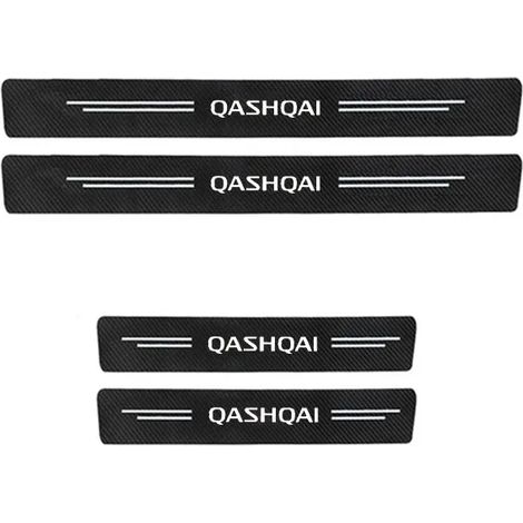 (4 pièces) Autocollants de seuil de porte de voiture en fibre de carbone,résistants aux rayures,pour QASHQAI J11 et 12 (1/3)