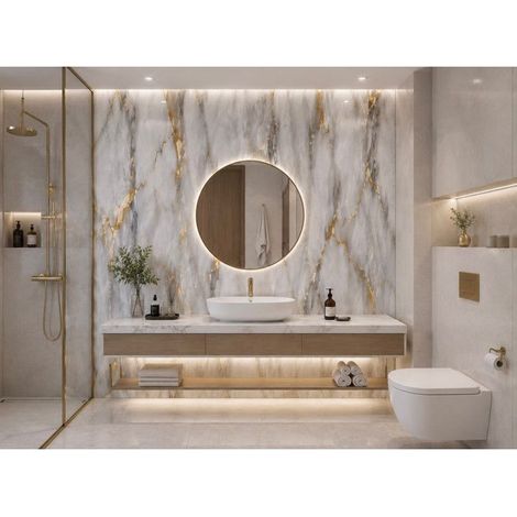 Panneau PVC Marbre Blanc Gold