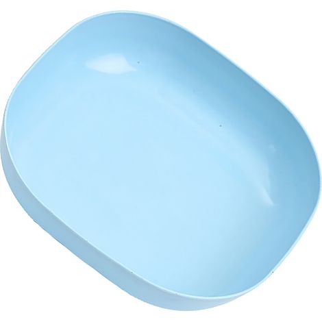 Plat à cracher carré bleu en PP, multi-usages, pour collations, desserts, fruits et salades à la maison