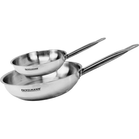 Set de 2 poêles 20 et 28 cm en inox Fackelmann Eterna (1/5)