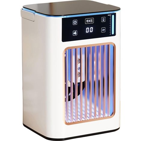 Climatiseur portable USB 900ml humidificateur LED ambiance 3 vitesses pack glace ventilateur de bureau rafraîchisseur d’air chambre bureau été (1/5)