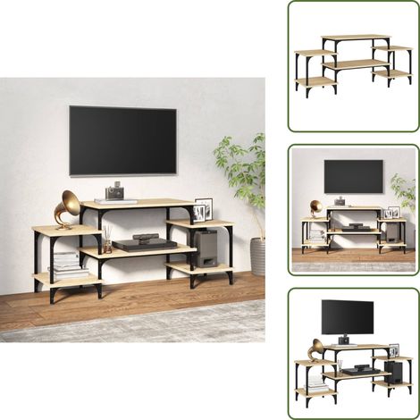 The Living Store Mobile Porta TV Rovere Sonoma 117x35x52 cm in Legno Multistrato - TV Stand
