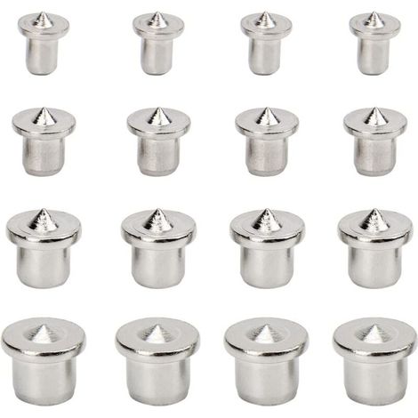 16 pièces Alignement de Bois Pointe Centrage de Goujon Outil de Centrage de Goujon pour le Travail du Bois au Centre de la Goupille, 6 mm 8 mm 10 mm 12 mm (Solide) (1/4)