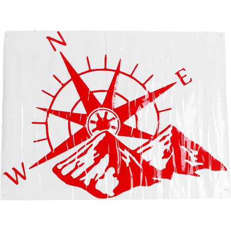 Autocollant décoratif pour vitre arrière voiture motif montagne boussole adhérence forte résistant aux couleurs universel rouge 60x45cm (1/5)