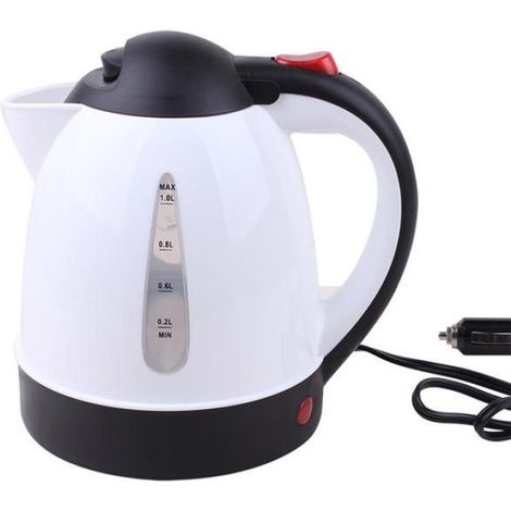 Bouilloire Voiture Électrique - - 24V 250W, 1000ml, Arrêt Auto, pour Voyage & Camion, Blanc, Portable (1/4)