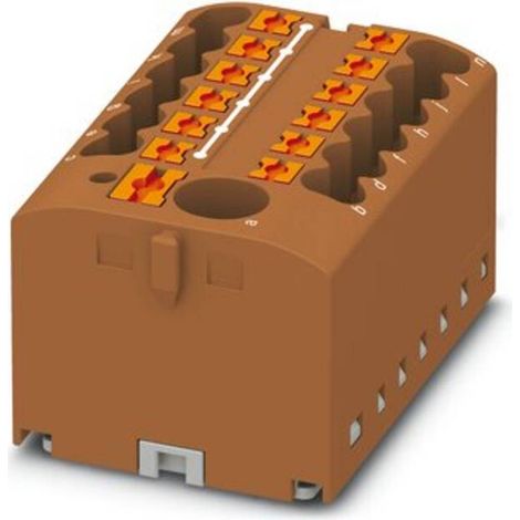 [NEUWERTIG] B-Ware Phoenix Contact Verteilerblock Klemmenblock 40,6 mm Zugfeder Braun Set 8 Stück (1/2)