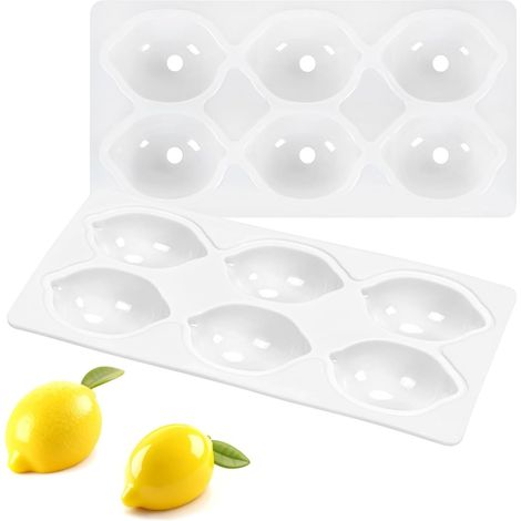 Moule a Cake 3D au, 6 Grilles de Moules Silicone Citron, Créatifs au Citron pour Mousse Puddin Muffin Gâteau Chocolat Et Mousses Desserts Outils Décoration -