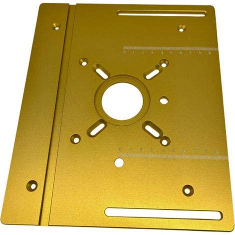 Plaque d'insertion pour table de défonceuse, en alliage d'aluminium, pour le fraisage du bois, outil auxiliaire de gravure, établi de menuisier (1/5)