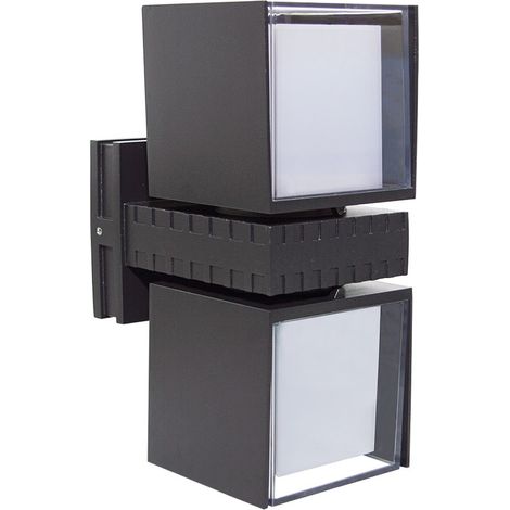 Lámpara de pared LED 24W cubo de luz cálida para exteriores giratoria 350 °