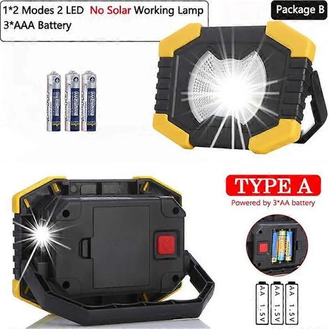 Projecteur de travail LED 100 W ultra-lumineux, lampe de recherche portable, lampe de camping, lampe de tente, lampe de secours étanche (Pack B) (1/5)