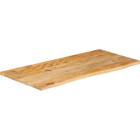 Dessus de table  Dessus de bureau  Plateau de table à bord vivant 120x60x2,5cm bois massif manguier (1/5)