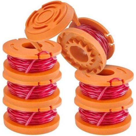 6er-Pack Spulenschneider für Worx WA0010, kompatibel mit Worx WG154 WG163 WG180 WG175 WG155 WG151 WG160 (6 Spulen + 1 Kappe) (1/5)