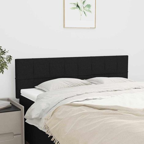 vidaXL Cabeceros tela negro 144x5x78/88 cm (1/5)