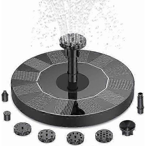 Pompe solaire pour fontaine à 6 buses, pompe solaire flottante adaptée aux bains d'oiseaux, jardins, bassins, piscines et aquariums. (1/5)