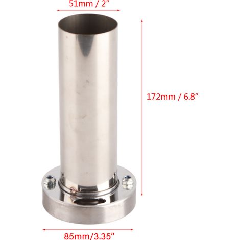 Silencieux d'échappement universel en acier inoxydable, silencieux réglable (85 mm) (1/5)