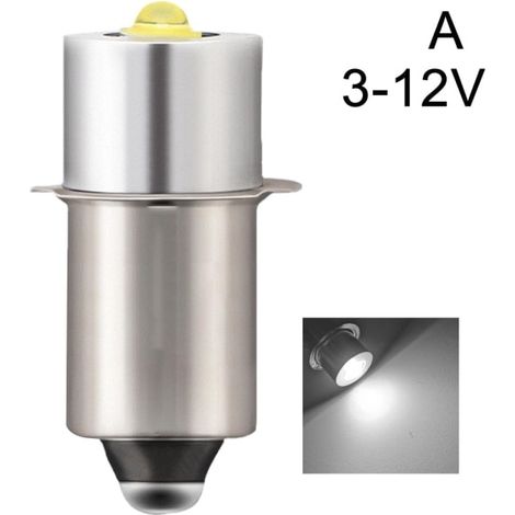 Ampoules LED blanches P13.5S DC6V-24V/3-12V pour lampe torche Maglite.