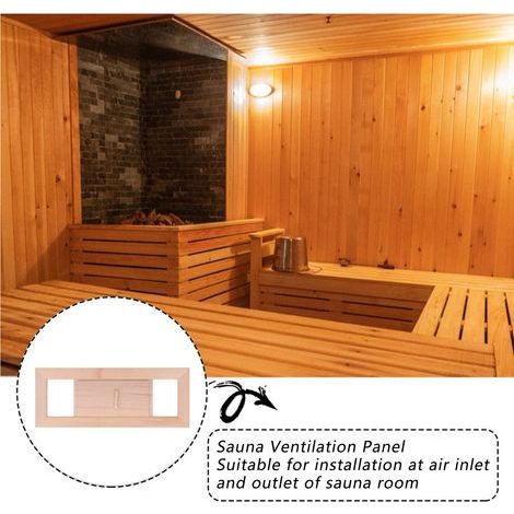 Grille d'Aération pour Sauna et Hammam en Bois Hemlock 34x13cm - Ventilation Régulable
