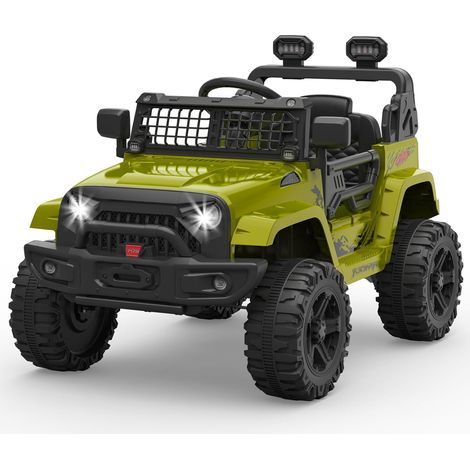 Voiture électrique Enfant, 12 V Voiture électrique Enfants avec Suspension à Ressort, lumières LED, Bluetooth, 2 Vitesses pour de 3 à 8 Ans,Vert (1/5)