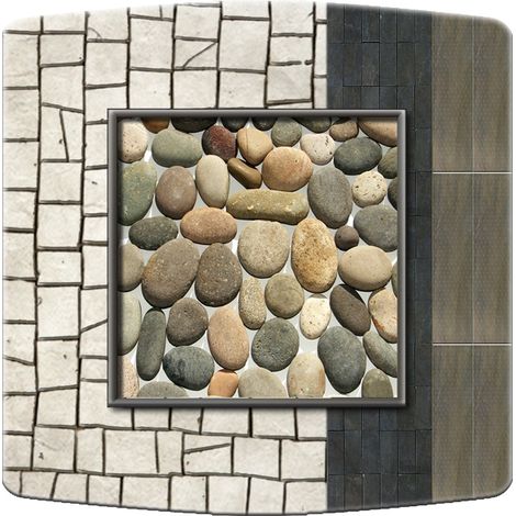 Interrupteur décoré galets mosaique