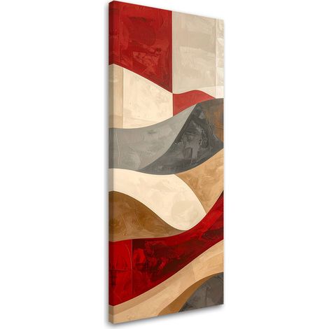 Wandbild Abstrakte Wellen in Rot- und Beigetönen 30x90 cm (1/5)