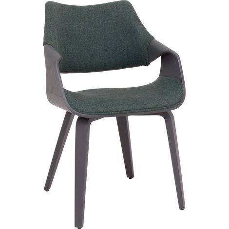 Austria - Poltroncina Sedia Imbottita 51x82x43 cm in legno Plywood e Tessuto Verde Salvia (1/5)