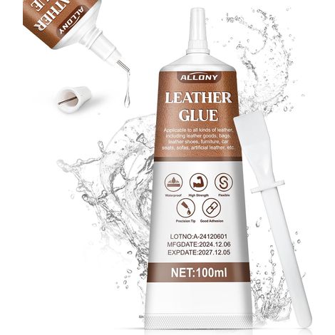 Colle Cuir, Colle Réparation Cuir, Transparente, Imperméable Flexible,100ML (1/5)
