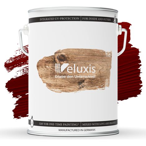 Holzlasur Holzlasur außen – Holzschutzlasur Palisander, 2,5L, seidenglänzend, lösemittelfrei, UV-stabil, wetterfest, Made in Germany – Veluxis