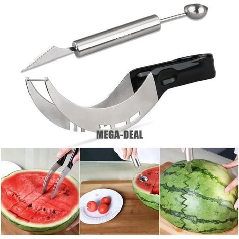 Mega-Deal Coupe Pasteque Watermelon Slicer Acier Inoxydable et Cuillère à Melon-Ywey (1/5)