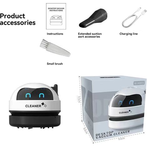 Aspirateur rechargeable (noir), nettoyeur de clavier en caoutchouc à raser (1/5)