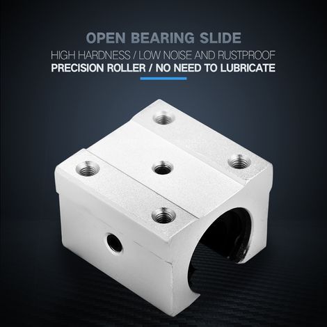 Lot de 4 paliers de guidage linéaire ouverts en aluminium SBR16UU de 16 mm pour CNC (1/5)