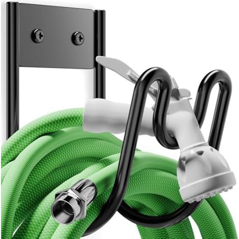 support mural pour tuyau d'arrosage – porte-tuyau robuste pour jardin, câble et flexible d'aspirateur 1 pièce (1/4)