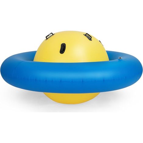 Altalena a cupola gonfiabile per rotolare, inclinare, arrampicarsi e rimbalzare, altalena per bambini gialla + blu