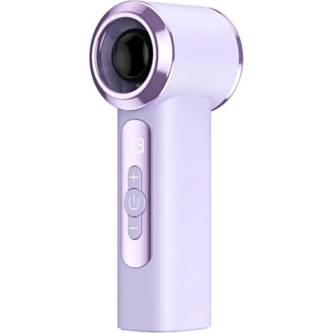 Ventilateur portable rechargeable, 199 vitesses réglables, écran numérique, format compact, pour extérieur, camping, sport et déplacements, violet (1/5)